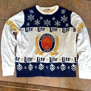 Miller Lite Christmas Sweater Officially Licensed - Men’s 2XL